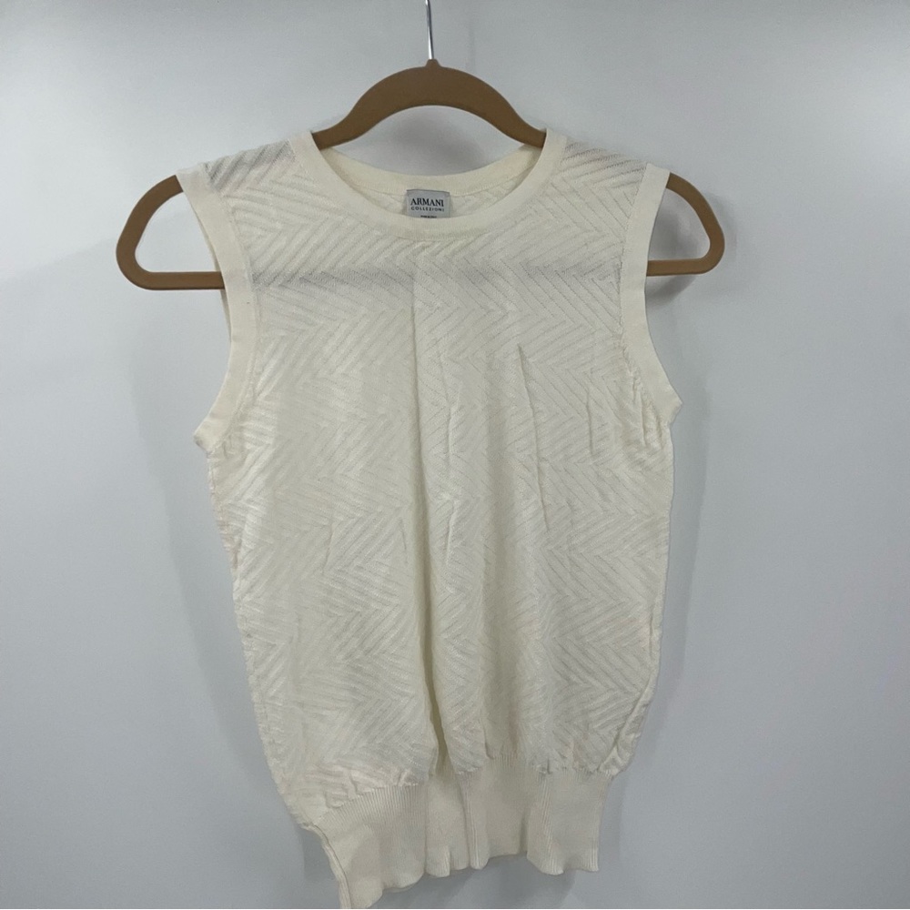 ARMANI COLLEZIONI Cream Sweater Vest top